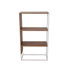 J&R Home Collection Milo Collection 3-Tier Bookshelf - IF-SH251-Light brown 3D Laminated veneer and industrial white powder-coated metal frame