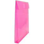 JAM Paper Plastic Envelopes with VELCRO Brand Closure - 1" Expansion - Letter - 9 3/4" x 11 3/4" - Fuchsia Pink - 12 Pack (118V1FU)-Quantity: 12 envelopes per pack