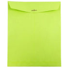 JAM Paper 10 x 13 Open End Catalog Envelopes with Clasp Closure, Brite Hue Ultra Lime Green, 100 Pack (V0128186)-Size: 10" x 13"