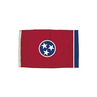 Flagzone Tennessee Flag with Heading And Grommets, 3' x 5' (FZ-2412051)-Tennessee flag with distinctive symbol design
