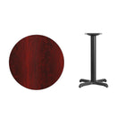 Flash Furniture 30" Round Mahogany Laminate Table Top with 22" x 22" Table Height Base-Mahogany Laminate Top