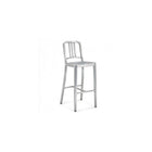 Nicer Furniture Navy Bar Stool Brushed Aluminum - 1 Pack-Curved seat, designed to accommodate long hours of use without physical strain.