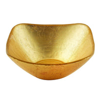 Elegance Atlas Square Gold Glass Bowl, 7.5"-Material: Glass