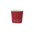 Tannex Double Wall Ripple Paper Coffee Cup, 4oz/118ml, Red, 1000 Pack-Serve your hot and cold beverages with confidence