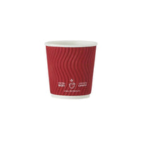 Tannex Double Wall Ripple Paper Coffee Cup, 4oz/118ml, Red, 1000 Pack-Serve your hot and cold beverages with confidence