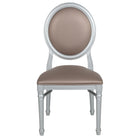 Flash Furniture HERCULES Series King Louis Chairs with Taupe Vinyl Back & Seat & Silver Frame - 2 Pack-Set of 2 Classic Styles