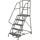 Tri-Arc Manufacturing Deep Top Step Rolling Ladder, Platform Height: 50", No. of Steps: 5, Step Width: 24" (KDSR105246-D2)-No. of Steps: 5