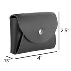 JAM Paper Leather Business Card Case, Round Flap, Black, 100 Pack (2233317456B)-Portfolio closure: Snap