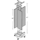 Azar Displays 16"W x 60"H 4-Sided Pinwheel Pegboard Display with Square Wheeled Base, Translucent Pink (700422-PNK)-Overall dimensions are 28-1/2" W x 67" H