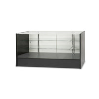 Can-Bramar Econoline Full Vision Show Case, 72" x 18" x 38", Black-Comes with 10" and 12" depth adjustable glass shelves