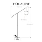 Dainolite Holly Transitional Incandescent Floor Lamp - 1 Light - Matte Black with Opal Glass-Metal