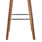 Armen Living - Vienna 76 cm Tabouret en Bois de Noyer - Simili Cuir Marron-La construction robuste en bois de noyer est brillamment accentuée par un revêtement en similicuir élégant