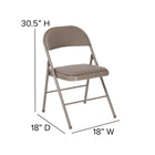 Flash Furniture HERCULES Series Double Braced Grey Vinyl Folding Chair-Non-Marring Floor Glides