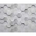 ohpopsi Metal Hexagons Wall Mural, Grey-Printed on nonwoven material