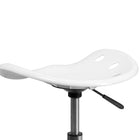 Flash Furniture Vibrant Tractor Seat & Chrome Stool - White-Swivel Seat