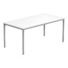 Monarch Specialties 3795 Coffee Table - 40"L/White/Silver Metal-Bring flair to your living room with this cocktail table, featuring a white laminate finish and a striking metal leg base.