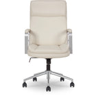 Elle Décor Lisette Ellegant Office Chair - 25-1/2" W x 29" D x 40-3/4"-44-1/2" H - Ivory-Upholstered Ultra Soft Alpine Ivory PU