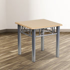 Flash Furniture Natural Laminate End Table with Silver Steel Frame-Plastic Floor Glides