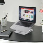 OTM Essentials Aluminum Adjustable Laptop Riser Stand - Grey-Dimensions: 3"H x 10"W x 12"L