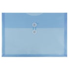 JAM Paper Enveloppes en plastique avec fermeture à bouton et ficelle, 10 1/2 x 14 1/2 po, bleues, paq./12-Bleues