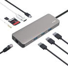 JCPal USB-C 9-Port USB-C Hub, USB-C to HDMI, USB-C PD, 3 x USB3.1, Ethernet, SD Card Reader, microSD Card Reader-USB-C PD power input to charge your laptop