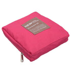 Nicci Foldable Backpack - Rose Red-External front pocket slips easily over the retractable handle of most luggage cases