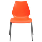 Flash Furniture HERCULES Series Stack Chairs with Lumbar Support & Silver Frame - Orange - 5 Pack-Set of 5 Multipurpose Stack Chairs