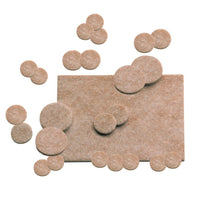 Scratch Guard Combo Pack Felt Pads - Beige - 25 Pack-1 each Felt pad, 4 each 1-1/2", 8 each 1", 12 each 3/4" diameter felt pads