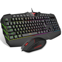 Havit Wired Multi-Function LED Rainbow Backlit Keyboard and Mouse Combo Set-Rainbow backlit