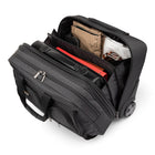 Bugatti 17.3" Business Case on Wheels, Black-Features an internal trolley handle with push lock system and 2 back wheels for easy movement