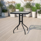 Flash Furniture 23.5" Square Tempered Glass Metal Table-Top Size: 23.5" Square