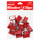JAM Paper Binder Clips, Medium, 1.25"/32mm, Red, 30 Pack-32mm Binder Clip
