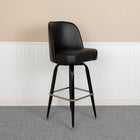 Flash Furniture Metal Barstool with Swivel Bucket Seat-Black Frame Finish