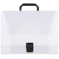 JAM Paper Plastic Portfolio Briefcase with Handles, 12 3/4 x 9 1/2 x 3, Clear-Poly Envelope