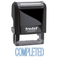Trodat Printy 4911 Climate Neutral Self-Inking Stamp, "COMPLETED", Blue-High-quality stamp with nontoxic, water-based ink