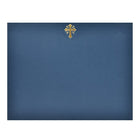 St. James Presentation Holders/Cards with Gold Foil Crucifix, 80lb Navy Linen, 25 Pack-Notched for 8-1/2" x 11" certificates