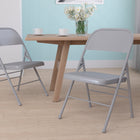 Flash Furniture – Chaise pliante en métal HERCULES à 3 barreaux et à 2 pivots, gris (HF3MC309ASGY)-7