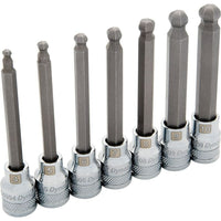 Dynamic Tools 3/8" Drive 7 Piece Metric, Long Ball Nose, Hex Socket Set, 4mm -10mm-Contains: 4, 5, 6, 7, 8, 9, 10mm