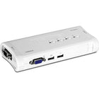 TRENDnet 4-Port USB KVM Switch Kit-Reduces equipment cost by delivering data and power over existing network cables
