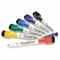Quartet ReWritables Dry-Erase Mini Markers - Assorted Colours - 6 Pack-Cap mounted eraser - quick corrections are a snap