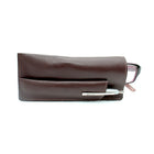 Ashlin CALABRIA Single Eyeglass Case with Pen Loop, Dark Brown-Suitable for holding your reading glasses