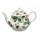 Roy Kirkham Teapot, Alpine Strawberry-Alpine Strawberry Traditional Teapot Fine Bone China.
