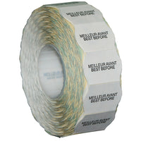 Meto 1522 2-Line White Meilleur Avant/Best Before Labels 1125/RL, 14 Pack-Wavy edges designed to catch customer's attention