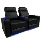Valencia Piacenza Top Grain Leather Home Theatre Power Recliner, 2-Seats, Black (2-BLK-P)-Wrapped in Premium Top Grain 9000 Leather, extremely supple and ultra durable, for the ultimate experience in luxury