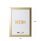 MasterVision Magnetic Dry-Erase Quote Board - "DREAM" Quote - Gold Metallic Frame - 18" W x 24" L-The word 'DREAM' printed in gold on the dry erase surface