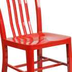 Flash Furniture Commercial Grade Metal Indoor-Outdoor Chairs - Red - 2 Pack-Galvanized Steel Construction