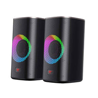 Havit Computer Gaming Stereo Bluetooth Speakers - Dynamic RGB Lighting, 3.5mm Stereo audio input-Dynamic RGB lights