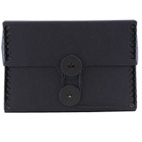 JAM Paper Kraft Chipboard Portfolio, Button and String Tie Closure, Small Wide, 4.25 x 6.25 x 2, Black Kraft, 2 Pack (3536844g)-Black kraft