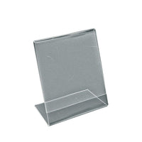 Azar Displays 6" x 4" Vertical Slanted L-Shape Acrylic Sign Holder, 10 Pack (112726)-Perfect for marketing/advertising materials