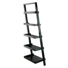 Winsome Bellamy Leaning Shelf, Black (29553)-Made of Solid and Composite Wood